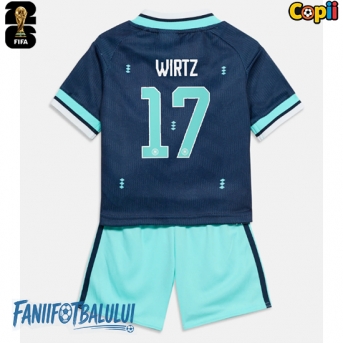 Germania Florian Wirtz #17 Echipament de Fotbal Replică Mondial 2026 Copii Deplasare (+ Șorturi)